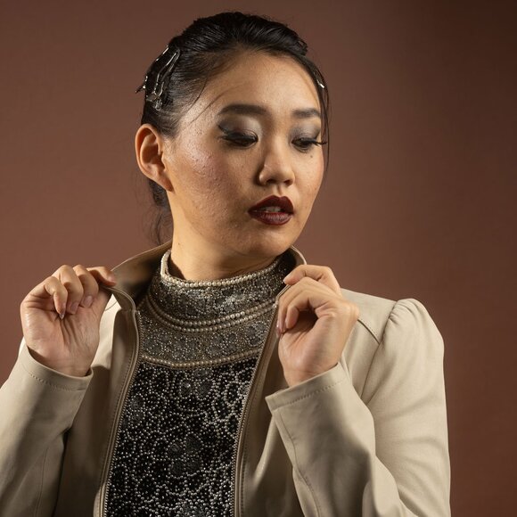 Leather Evening Jacket by White House Black Market - Size S - Picture 3 of 11